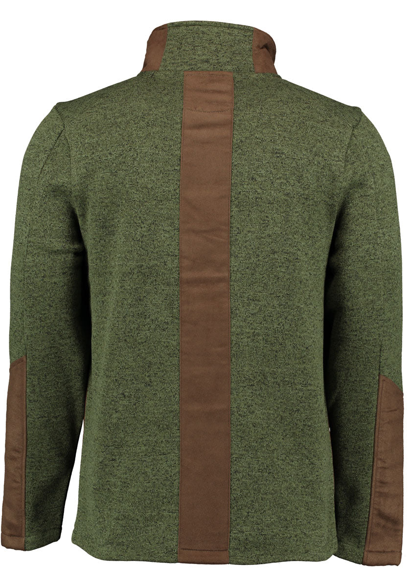 Jachetă Fleece Bărbați cu Guler Înalt — Verde