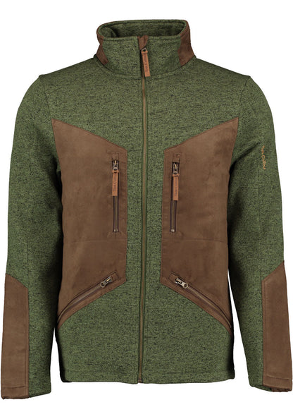 Jachetă Fleece Bărbați cu Guler Înalt — Verde